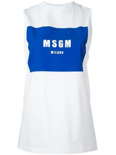 футболка с принтом с логотипом MSGM