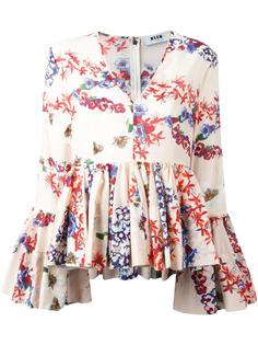 floral print ruffled blouse MSGM