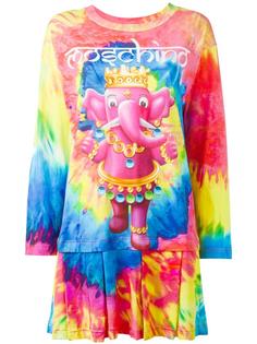 elephant tie dye effect dress Moschino
