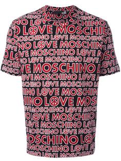 футболка со сплошным узором из логотипов Love Moschino