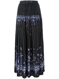 tribal lace printed maxi skirt Sacai