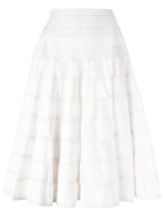 расклешенная юбка в стиле пэчворк Thom Browne