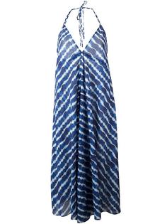 полосатое платье с глубоким вырезом Tory Burch