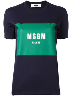 футболка с принтом с логотипом MSGM