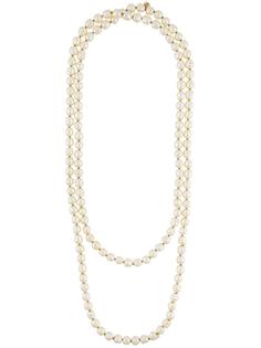 faux pearl double strand necklace Chanel Vintage