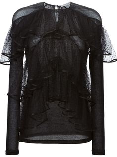 многослойная прозрачная блузка  Givenchy