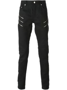 джинсы с молниями по бокам Saint Laurent