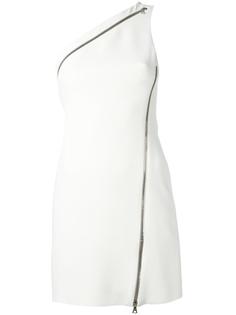 single shoulder zipped dress David Koma