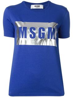 футболка с принтом логотипа MSGM