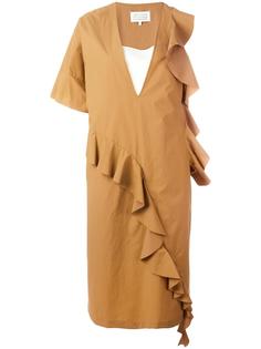 асимметричное платье с рюшами Maison Margiela