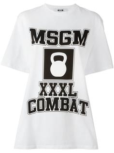футболка с принтом логотипа MSGM