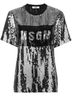 футболка с пайетками MSGM