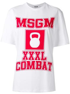 футболка с принтом логотипа MSGM