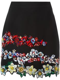 юбка с цветочной вышивкой MSGM