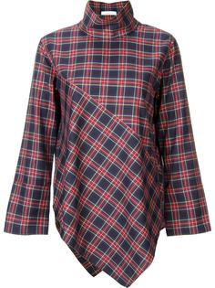 handkerchief hem tartan top Astraet