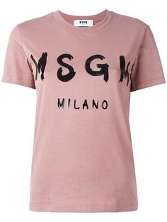 футболка с принтом логотипа MSGM