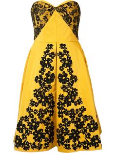 платье-бюстье с вышивкой Oscar de la Renta