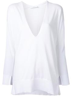 deep V-neck knitted blouse Astraet