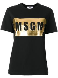 футболка с принтом логотипа MSGM