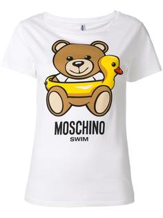 футболка с принтом медведя Moschino Swim