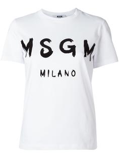 футболка с принтом логотипа MSGM