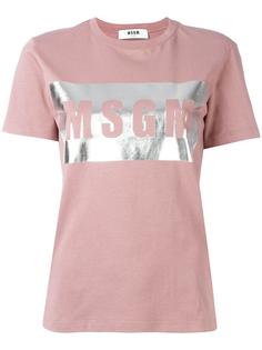 футболка с принтом логотипа MSGM