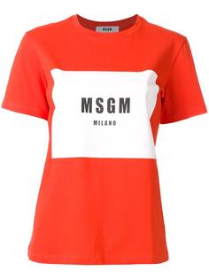 футболка с принтом логотипа MSGM