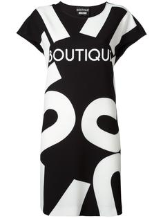 платье-футболка с принтом логотипа Boutique Moschino