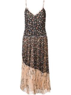 плиссированное платье-комбинация с цветочным рисунком Jason Wu