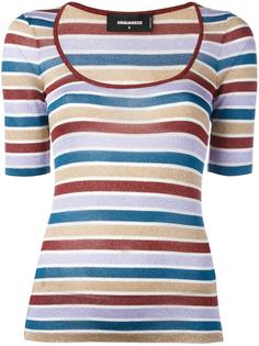 scoop neck striped T-shirt Dsquared2