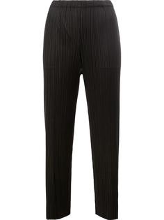 pleated straight cropped trousers Pleats Please By Issey Miyake