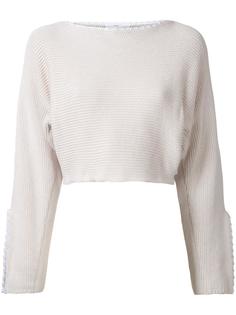 slit sleeved knitted blouse Toga