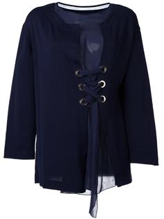 layered front laced blouse Alberta Ferretti