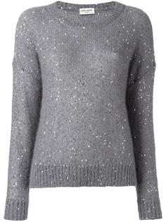 sequin embellished knit jumper Saint Laurent