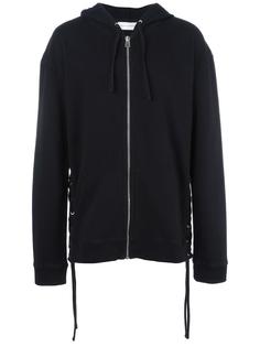 lace-up detail zipped hoodie Faith Connexion