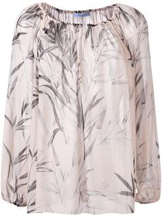 leaves print shift blouse Blumarine