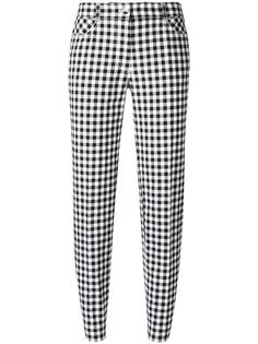 checked slim-fit cropped trousers Blumarine