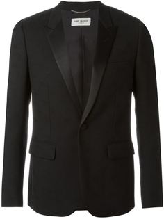 строгий пиджак с атласными лацканами Saint Laurent