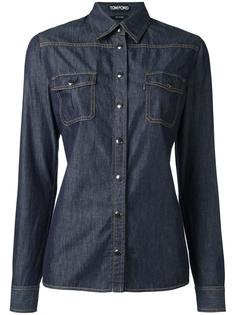 chest pocket denim shirt Tom Ford