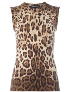 топ с леопардовым принтом Dolce &amp; Gabbana
