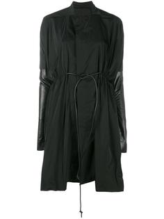 пальто с кожаными панелями Rick Owens
