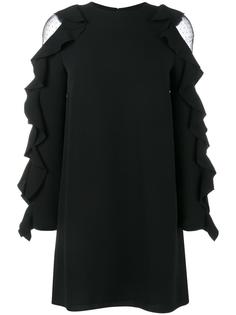 мини-платье с оборками на рукавах Valentino