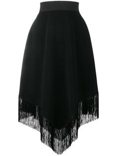 юбка из крепа с бахромой Dolce &amp; Gabbana