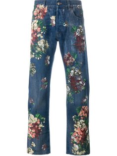 джинсы с цветочным принтом   Gucci