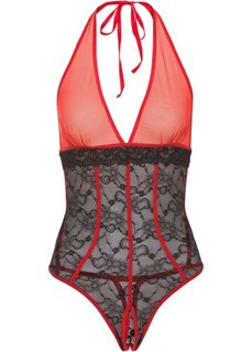 Боди открытого дизайна (черный/красный) Bonprix