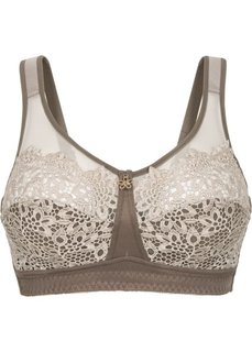 Разгрузочный бюстгальтер без косточек, чашка D (серо-коричневый/бежевый) Bonprix