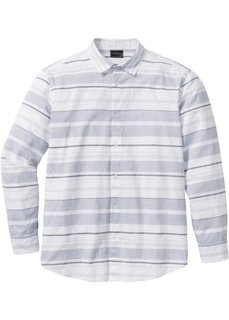 Рубашка Regular Fit в полоску (белый/серый в полоску) Bonprix