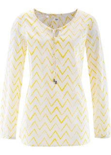 Блузка с длинным рукавом (белый/синий в полоску) Bonprix