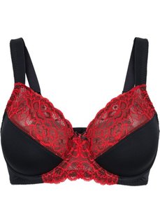 Бюстгальтер, чашка F (черный/красный) Bonprix