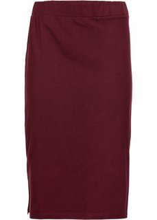 Трикотажная юбка с боковыми разрезами (серый меланж) Bonprix